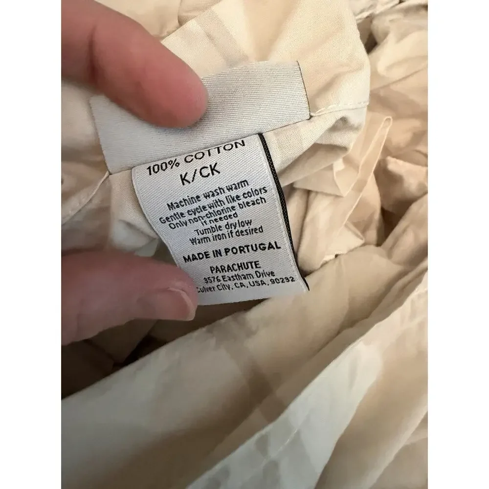 Parachute Brushed Cotton Duvet Cover Cream/ivory Cal King/King $260 NEW